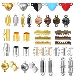 5-10 Sets Round/Heart Strong Magnetic Clasps Magnet End Clasp Connectors for Jewelry Making DIY Bracelet Necklace Accessories Jewelry MakingJewelry Findings