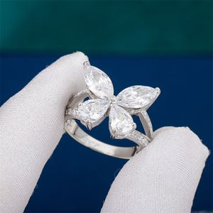 Graffs Brincho de anel de casamento para mulheres designers Butterfly Shape Jóias 925 Sterling Silver Classic White Diamonds Anéis de noivado Presentes de Natal com caixa