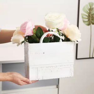 New Nordic Home Decor Resin Flowers Bag Vase Study Office Wedding Dining Table Flower Pot Handbag Living Room Sculpture