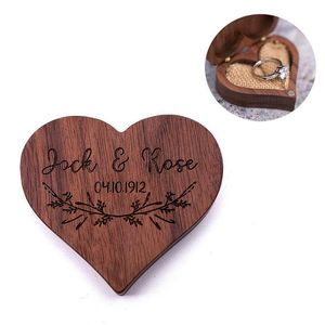 Storage Boxes Bins Wooden Jewelry Diy Blank Carved Heart Shaped Ring Box Necklace Creative Gift Packaging Supplies Drop De Dhgarden Dhbqe