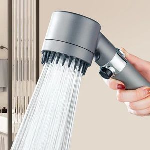 Cabeças de chuveiro do banheiro 3 modos cabeça chuveiro de alta pressão portátil filtro chuva torneira torneira banho casa acessórios inovadores 231117