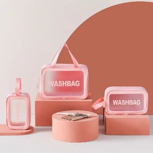 Kosmetisk väska bärbar rese tvättväska kvinnlig transparent vattentät makeup förvaring påse stor kapacitet arrangör skönhet fall 231113