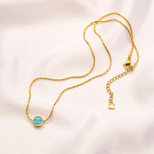 Halskette mit Charm-Anhänger für Damen, 18 Karat vergoldet, Boutique-Geschenk-Halskette, Weihnachten, luxuriöser Designer-Schmuck, lange Kette, wasserdichter Edelstahl-Halskette mit Box