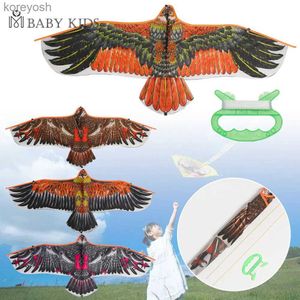 Kite Accessories 1.1m Eagle Kite With 30 Meter Kite Line Large Eagle Flying Bird Kites Children Gift Family Trips Garden Outdoor Sports DIY ToyL231118