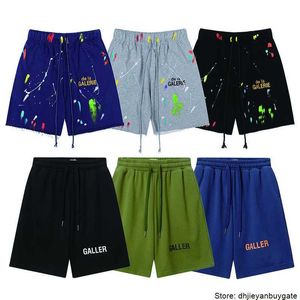 Calça masculina shorts masculinos galeria de designers deptores shorts esportes casuais 2023sss tinta-jet algodão pintado à mão Classic clássica malha estampada esportes de malha piquente a6kc