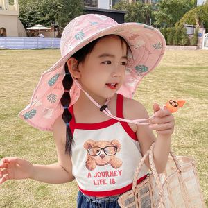 Caps Hats Children Sun Hat Adjustable - Outdoor Toddler Swim Beach Pool Hat Kids UPF 50 Wide Brim Chin Strap Summer Play Hat 230418