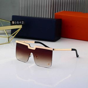 Modedesigner LOU VUT Luxus Coole Sonnenbrille 2023 neue quadratische rahmenlose einteilige rote Brille mit großem Rahmen in Mode