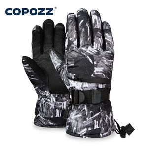 Ski Gloves COPOZZ Mens 3Finger Touch Screen Waterproof Winter Warm Board Motorcycle Snowy Riding Mobile Phone 231117