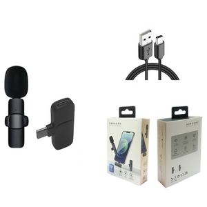 Collar inalámbrico Tipo de clip Micrófono Grabación de audio y video portátil Mini micrófono para iPhone Android Live Broadcast Gaming Phone Mic DHL