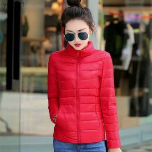 Women's Down Parkas M-8xl White Duck Down Jacket For Women Winter Warm Down Coat Light Weight 2023 New Stand Collar Pocket Dragkedjan Casual Outerwearl231118