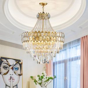 Kronleuchter Moderne große Kristall Wohnzimmer Stehlampe Einfache Villa Luxus Treppe lange Kronleuchter Beleuchtung