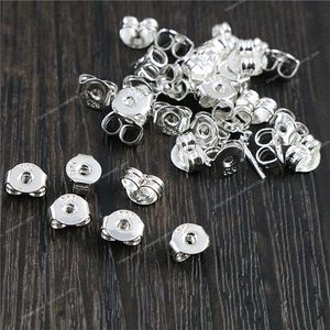 100pcs High Quality 925 Silver Plated Rose Gold Color Copper Earring Back Plug Earring Settings Base Ear Studs Back Whole Sale Jewelry MakingJewelry Findings