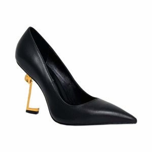 Sapatos de salto alto femininos de alta qualidade Designer de luxo moda couro sapatos sexy pontudos sapatos de festa designer sapatos de couro feminino saltos de 10 cm com caixa