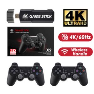 Tragbare Gameplayer Game Stick X2 Nostalgic Host 32G 4K HD HDTV GD10 Retro-Videospielkonsole mit zwei Wireless-Controllern Eingebaute 10000 Spiele für Kinder Geschenk