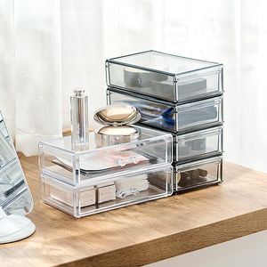 Storage Boxes Cosmetic Box Acrylic Makeup 3 Drawers Organizer Stand Desktop Large Capacity Sundries Case Stackable Morden Style & Bins