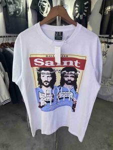 Herren T-Shirts Saint Michael 2023SS Herren Damen T-Shirt Vintage Hip Hop High Street Lässige übergroße Kurzarm-T-Shirts