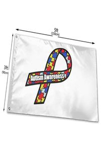 Autism Awareness Ribbon Flag Vivid Color UV Fade Resistant Outdoor Double Stitched Decoration Banner 90x150cm Sports Digital Print3605560