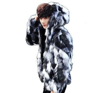 Men's Jackets CW Winter Male Fur Overcoat Mens Fur Coats with Hood FurParka Oversized Men Fur Overcoat Warm Faux Fur Jacket Men S-3XL 231118