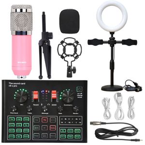 Microphones V9XPro Sound Card Studio Mixer Noise Reduction Portable Microphone Voice BM800 Live Broadcast for Phone Computer Record V9X Pro 231117