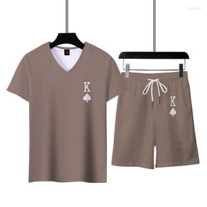 Herrespår Cartoon Cute Homewear For Men Women Poker K Printing Pyjamas Set Couples Pijamas Suit Plus Size 6xl Casual Nightwear Drop