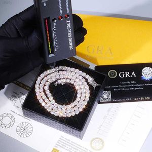 무료 소방 패스 다이아몬드 테스트 Real 925 Silver 2mm 3mm 4mm 5mm 6.5mm 너비의 Moissanite Diamond Jewelry Tennis 브레이슬릿/목걸이 체인