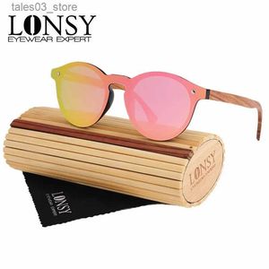 Sonnenbrillen Mode Bambus Polarisierte Sonnenbrille Frauen Markendesigner UV400 Spiegelgläser Holz Sonnenbrille Für Männer Oculos de sol masculino Q231120