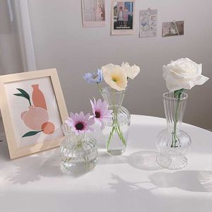 Vasi per fioriere Decorazione nordica Vaso per fiori Piccolo vaso di vetro per coltura idroponica Vaso per la casa Soggiorno Tavolo Estetico Arredamento moderno