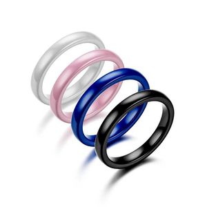 Band Rings JIOROMY Colorful 3mm Ceramic Rings For Women Smooth Pink Black Blue White Rings Elegant Top Quality Engagement Jewelry Gift AA230417