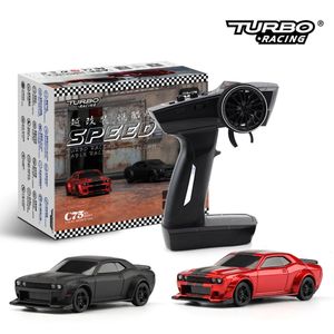 Electric/RC Car Turbo Racing 1 76 C75 Droga Radio Can-Kontrolled Car Mini Full Scale Control Can Toy RTR odpowiedni dla dzieci i dorosłych 231118