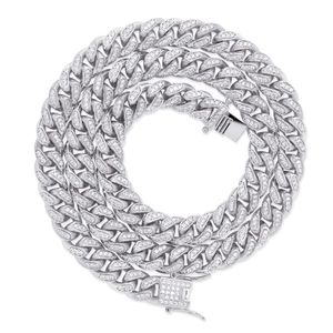 Högkvalitativ 10mm kubansk kedjehalsband kopparprong set zirkonium full isad ut diamant hip hop mens personliga modetillbehör guldpläterade smycken bijoux