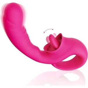 Klitoral slickande g-spot-vibrator, dildo klitoris stimulator för kvinnor 10 slick- och vibrerande lägen, multipel stimulering, vuxen sexleksak