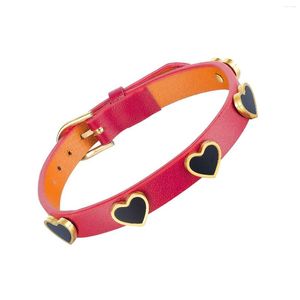 Armband-Ankunfts-Art- und Weiseherzförmige Acrylfaser-Kunstleder-Armbänder für Frauen-Geschenk-Großverkauf