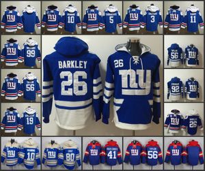 New York'Giants''men 26 Saquon Barkley 10 Eli Manning 56 Lawrence Taylor Custom Blue Ageless Must-Have Have-Up Houllover Blue