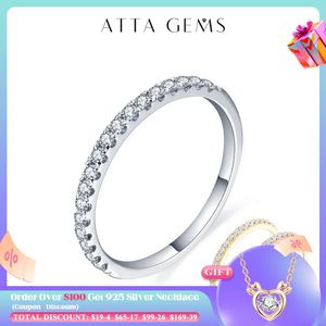 Wedding Rings ATTAGEMS 925 Sterling Silver White Gold Round Excellent Cut Ring for Girls Cocktail Jewelry231118