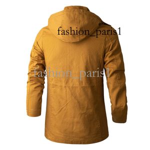 ストーンズアイランドデザイナージャケット秋の薄いワークウェアミッドレングスメンズ特大ジャケットフード付きトレンチコート652