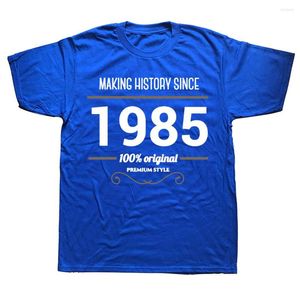 T-shirt da uomo divertenti che fanno la storia dal 1985 T-shirt da regalo di compleanno a maniche corte in cotone con grafica in stile retrò Streetwear T-shirt da uomo