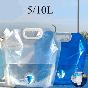 5 10L Camping Water Bag Portable Folding Water Bucket Large Water Container Outdoor Travel Collapsible Pouch Can Camping Supplie Camp nbsp;Cooking
