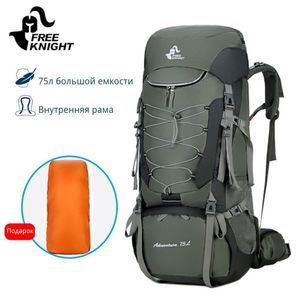 Rucksack FREE KNIGHT 75L Wanderrucksack Ultraleichter Taktischer Rucksack Campingrucksack Wasserdichter Rucksack Militärrucksack Trekkingtasche 230418