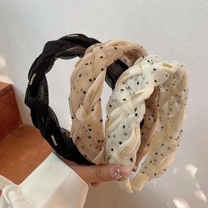 Hochwertige Mesh Polka Dot Drill Strip Stirnbänder Mode Haarschmuck für Frauen Trendy Weave Hairband Haarband Mädchen Headwear