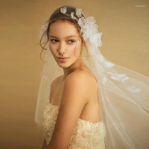 Headpieces 2023 Korean Wedding Bride Beautiful Handmade Flower Veil Headdress Super Fairy Travel Shoot Accessories