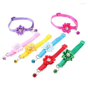 Dog Collars Adjustable Cat With Flower Bells For Small Cats Dogs Necklace 1pc