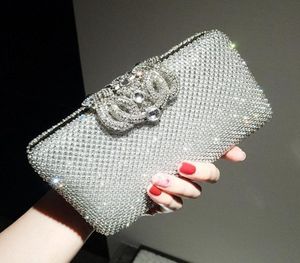 Glänzende Kristall-Silber-Gold-Braut-Handtaschen, Stil, Mode, Ring, Damen-Clutch-Taschen für Party-Abende, formelle 3772575