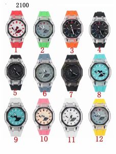 UNISEX Sports Digital Quartz Watch GA2100 Oryginalny Watch Shock Watch Pełna funkcja Światowy czas LED LED DUAL DISPAKT WOBY ODPORTOWANY SERII OAKOWE z oryginalnym pudełkiem