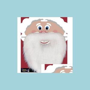 Andra evenemangsfest levererar jul Santa White Fake Beard Mustasch Whiskers Uni Fancy Dress Xmas Cosplay Accessory Stage Perform DHKT9