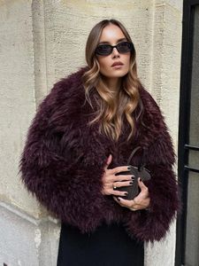 Women's Fur Faux Fashion Solid Thicken Coat For Women Female Warm 2023 Winter Long Sleeves Ladies Elegant Turn Down Collar 231117