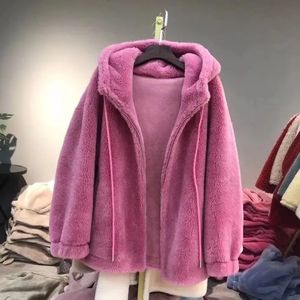 FURE FURE FUA FUA FUA KABLITA Fashion Winter Wool Futro płaszcz dla kobiet z kapturem r kurtki