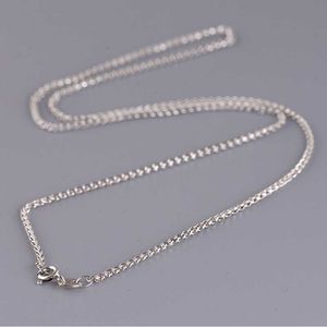 Pendant Necklaces 2mm Pure Silver Weave Necklaces for Women Thai Silver Retro Necklaces Female Thin Men's Necklaces Jewelry Gift Z0417