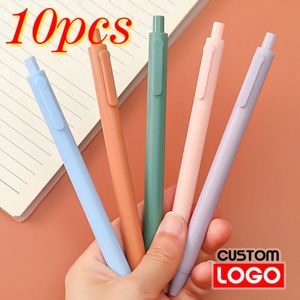 Gel Pens 10pcs Gel Pen Custom Office Signature Pen Students Stationery Advertising Gift Pen Lettering Engraved Name Wholesale 231117