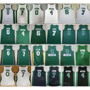 City Basketball Earned Jrue Holiday Jerseys 4 Man Jayson Tatum 0 Jaylen Brown 7 Breathable All Stitched Classic Statement Team Black Green WHite Top Quality On Sale