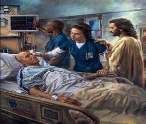 O CURADOR Jesus Enfermeira Hospital Médico Decoração de casa Pintado à mão HD Impressão Pintura a óleo em tela Arte de parede 2002278477109